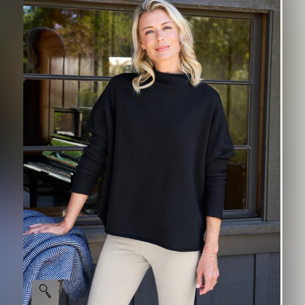 Frank & Eileen EFFIE Long-Sleeve Funnel Neck Capelet Sz L